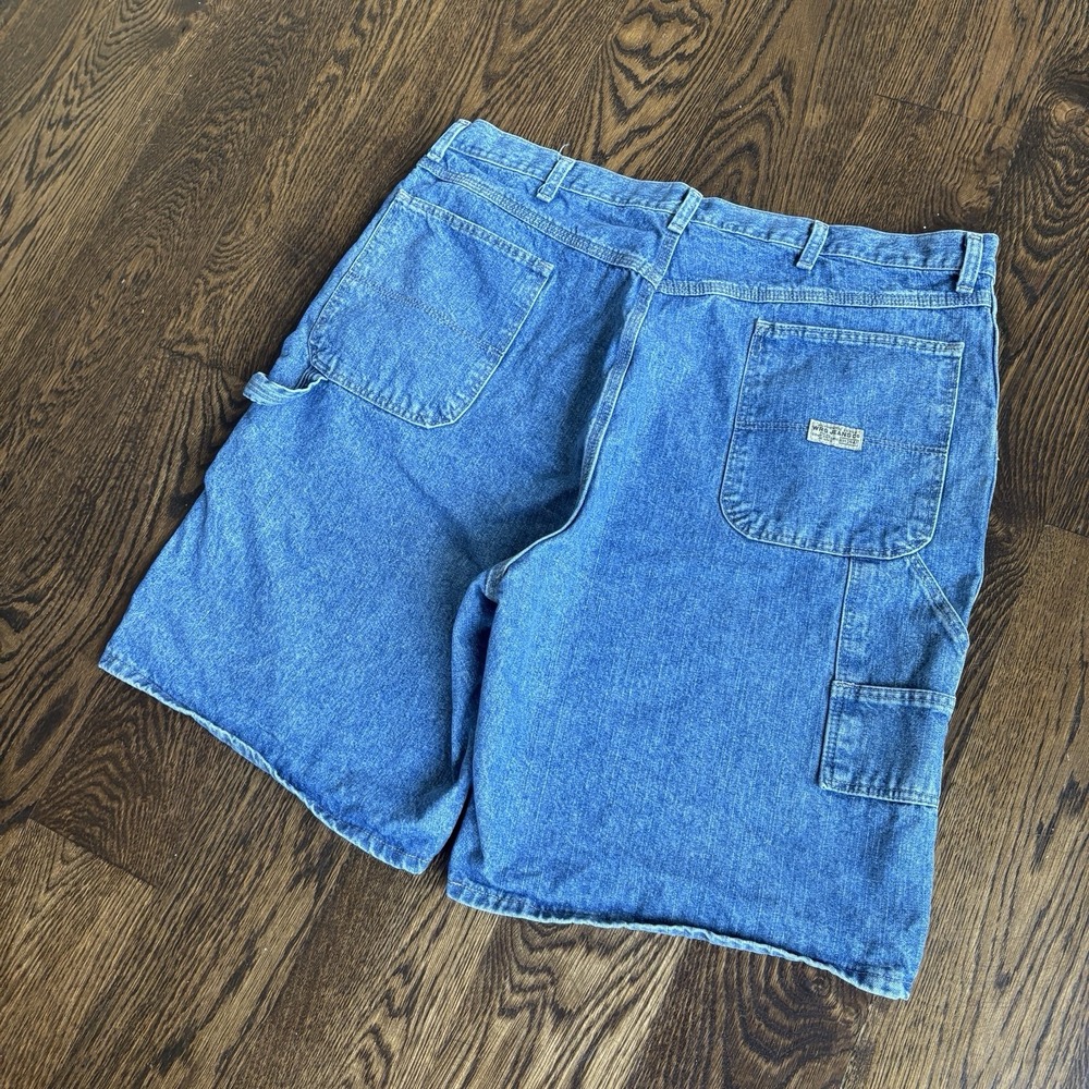 VTG Wrangler Carpenter Shorts Mens 40 Blue Denim Jorts Baggy Workwear Y2K 2004